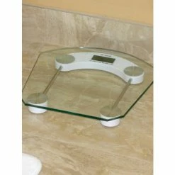 Home Basics Glass Bathroom Scale Bath Accessories