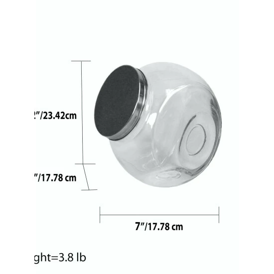 Home Basics X-Large 131.87 Oz. Round Glass Candy Storage Jar With Stainless Steel Top, Clear Storage & Organization - Image 5