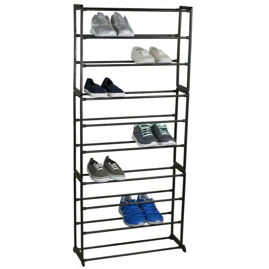Home Basics Easy Assemble Space-Saving 30 Pair Shoe Tower Multi-Purpose Storage Rack, Black Storage & Organization - Image 3
