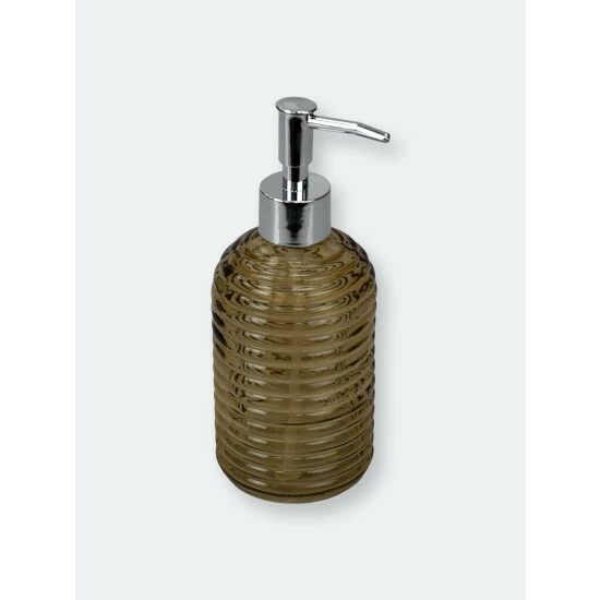 Home Basics Coastal Glass Soap Dispenser Bath Accessories - Image 3