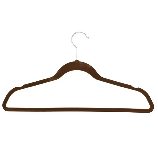 Home Basics 10 Piece Velvet Hanger, Brown Storage & Organization - Image 3
