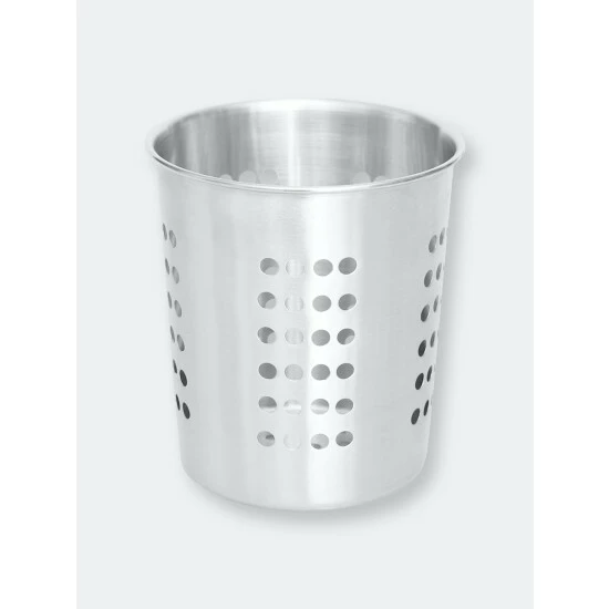 Home Basics Classic Perforated Quick Draining Stainless Steel Cutlery Holder Tools & Accessories Silver - Image 3