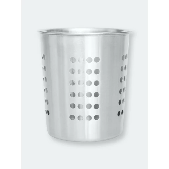 Home Basics Classic Perforated Quick Draining Stainless Steel Cutlery Holder Tools & Accessories Silver - Image 4