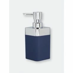 Home Basics Skylar 10 Oz. ABS Plastic Soap/Lotion Dispenser, Navy Bath Accessories