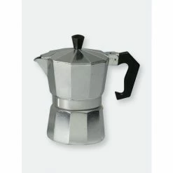 Home Basics 3 Cup Demitasse Shot Aluminum Stovetop Espresso Maker, Grey Electrics