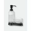 Home Basics Plastic Soap Dispenser With Sponge Compartment, Black Bath Accessories