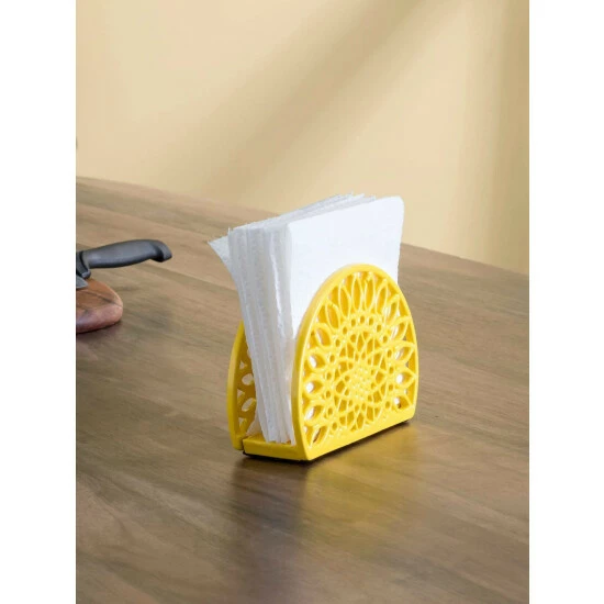 Home Basics Sunflower Cast Iron Napkin Holder, Yellow Storage & Organization - Image 2