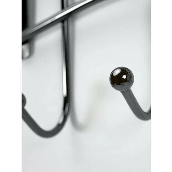 Home Basics Wave 6 Hook Over The Door Organizing Rack, Black Onyx Storage & Organization - Image 2