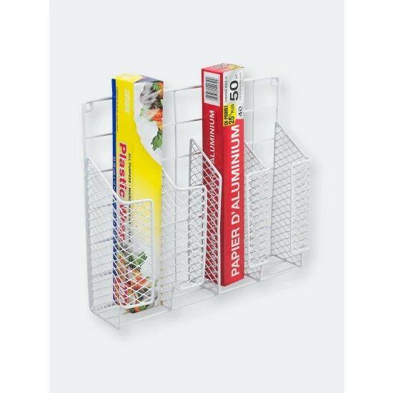 Home Basics Vinyl Coated Steel Wrap Organizer, White Storage & Organization