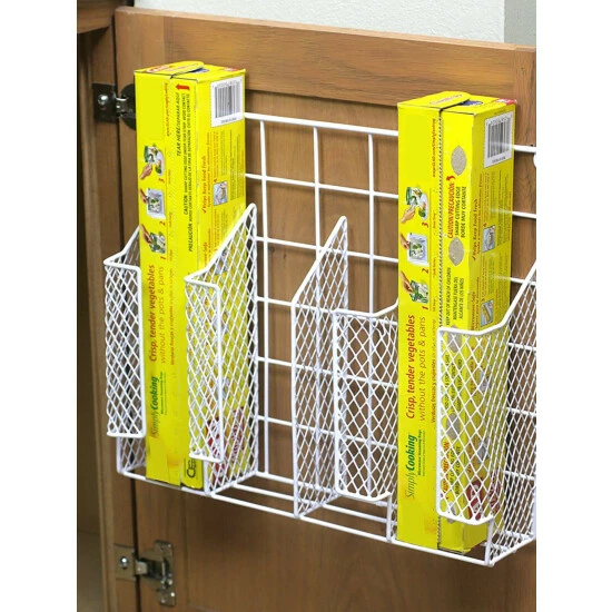 Home Basics Vinyl Coated Steel Wrap Organizer, White Storage & Organization - Image 2