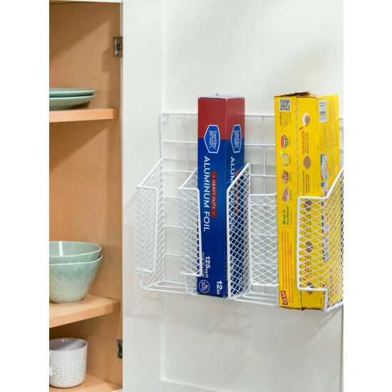 Home Basics Vinyl Coated Steel Wrap Organizer, White Storage & Organization - Image 3