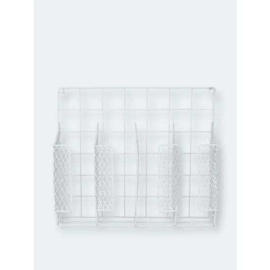 Home Basics Vinyl Coated Steel Wrap Organizer, White Storage & Organization - Image 4