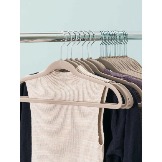 Home Basics Flocked Velvet Suit Hanger, (Pack Of 25), Grey Storage & Organization - Image 4