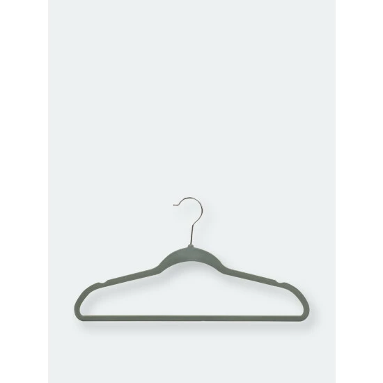 Home Basics Flocked Velvet Suit Hanger, (Pack Of 25), Grey Storage & Organization - Image 5