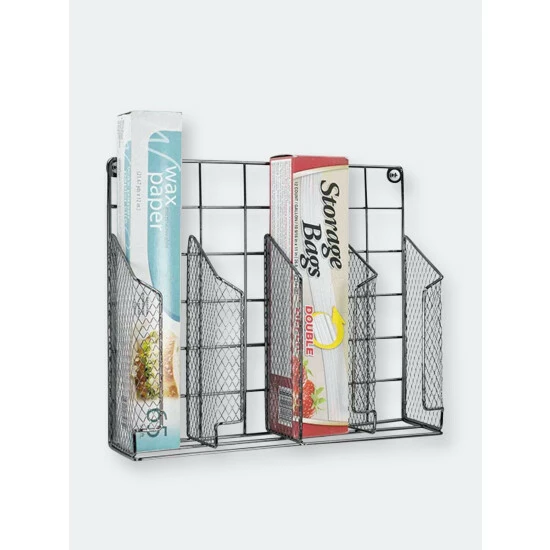 Home Basics Wall Mount Wrap Organizer, Black Onyx Storage & Organization