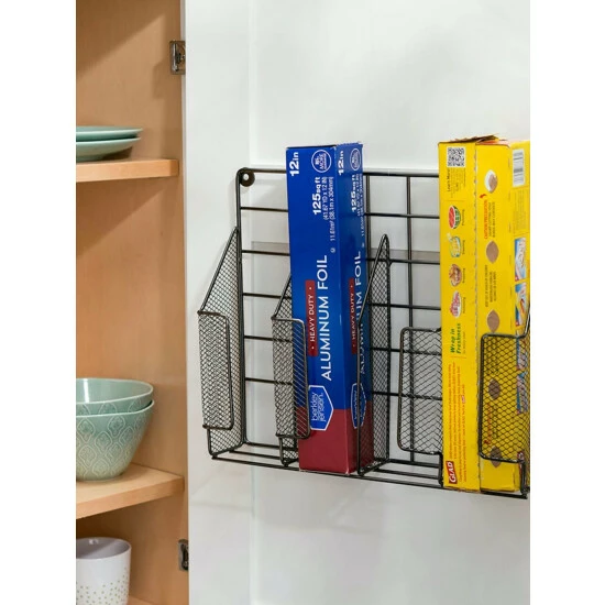 Home Basics Wall Mount Wrap Organizer, Black Onyx Storage & Organization - Image 2