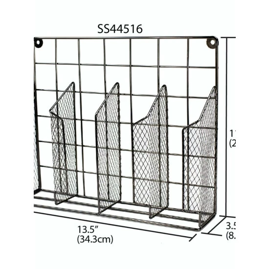 Home Basics Wall Mount Wrap Organizer, Black Onyx Storage & Organization - Image 4