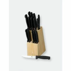 Home Basics 15 Piece Knife Set With Block Knives & Cutting Boards