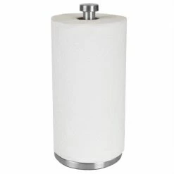 Home Basics Free Standing Paper Towel Holder With Weighted Base Bath Accessories Silver
