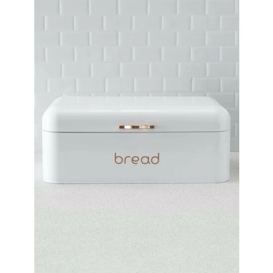 Home Basics Grove Bread Box, White Tools & Accessories - Image 2