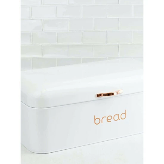 Home Basics Grove Bread Box, White Tools & Accessories - Image 3