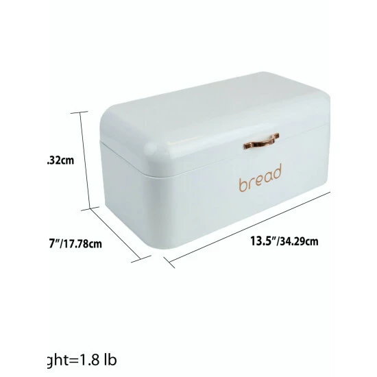 Home Basics Grove Bread Box, White Tools & Accessories - Image 8