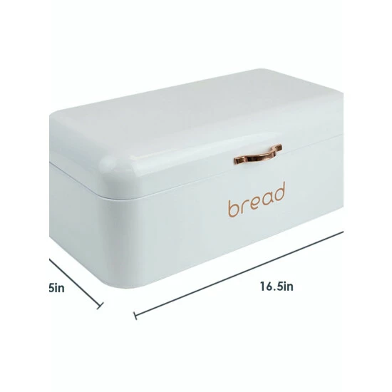 Home Basics Grove Bread Box, White Tools & Accessories - Image 9