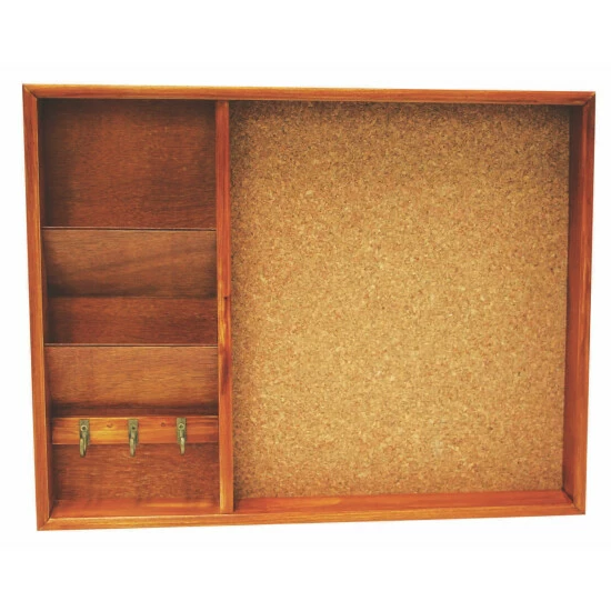 Home Basics Wall Mounted Wood Bulletin Board Storage & Organization Pine