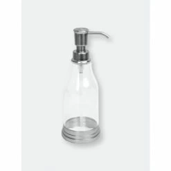 Home Basics Plastic Soap Dispenser With Brushed Steel Top, Chrome Tools & Accessories
