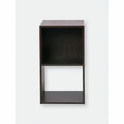 Home Basics Open And Enclosed 2 Cube MDF Storage Organizer, Espresso Storage & Organization