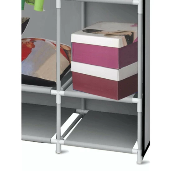 Home Basics Storage Closet With Shelving, Grey Storage & Organization - Image 4