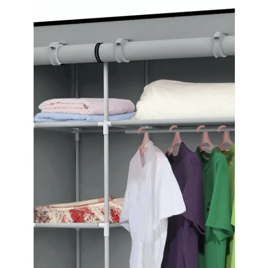 Home Basics Storage Closet With Shelving, Grey Storage & Organization - Image 5