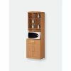 Home Basics Large Wood Microwave Cabinet, Natural Furniture