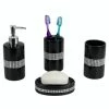 Home Basics 4 Piece Luxury Bath Accessory Set With Sequin Accents Bath Accessories