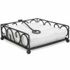 Home Basics Scroll Collection Flat Napkin Holder With Weighted Pivoting Arm, Black Tools & Accessories