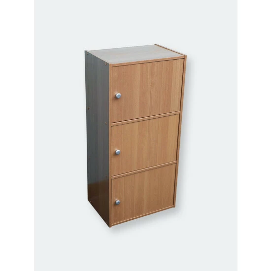 Home Basics 3 Cube Wood Cabinet, Natural Furniture - Image 3