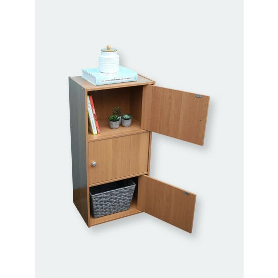 Home Basics 3 Cube Wood Cabinet, Natural Furniture - Image 5