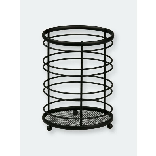 Home Basics Wire Collection Cutlery Holder With Mesh Bottom And Non-Skid Feet, Black Tools & Accessories Default Title - Image 2