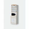 Home Basics Large Wood Microwave Cabinet, White Furniture