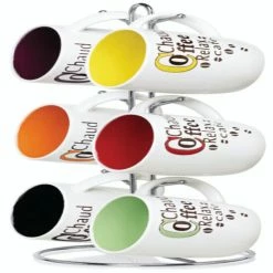 Home Basics 6 Piece Mug Set With Stand Bath Accessories