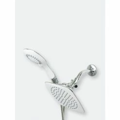 Home Basics Dual Shower Massager With Rainfall Head Set Bath Accessories