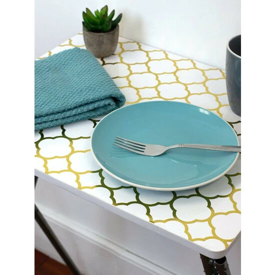 Home Basics Metallic Multi-Purpose Foldable Table, Gold Storage & Organization - Image 2