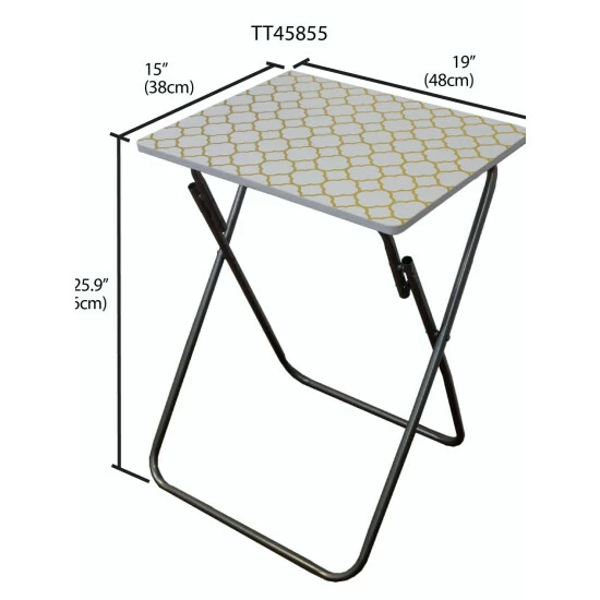 Home Basics Metallic Multi-Purpose Foldable Table, Gold Storage & Organization - Image 5