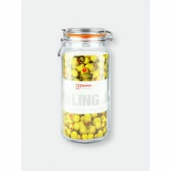 Home Basics 67.5 Oz. Glass Pickling Jar With Wire Bail Lid And Rubber Seal Gasket Tools & Accessories