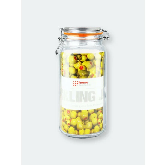 Home Basics 67.5 Oz. Glass Pickling Jar With Wire Bail Lid And Rubber Seal Gasket Tools & Accessories