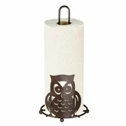 Home Basics Steel Owl Paper Towel Holder, Bronze Bath Accessories