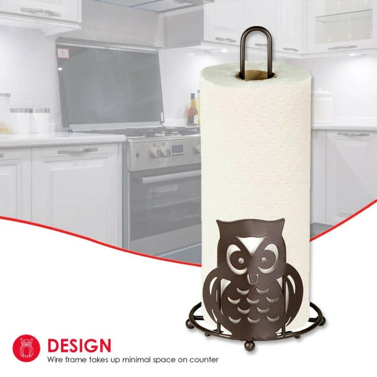 Home Basics Steel Owl Paper Towel Holder, Bronze Bath Accessories - Image 2