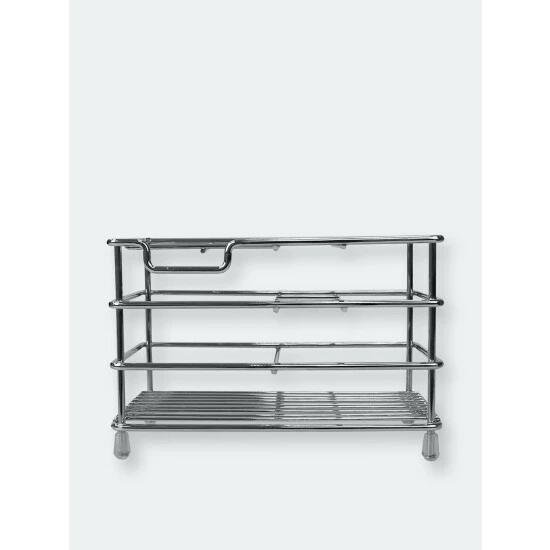 Home Basics Steel Bath Caddy Organizer, Chrome Bath Accessories Default Title - Image 7