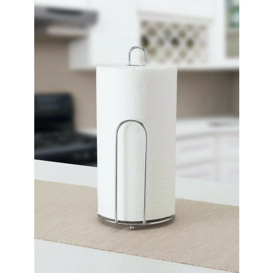 Home Basics Chrome Collection Free Standing Paper Towel Holder With Easy-Tear Arm, Chrome Tools & Accessories - Image 2