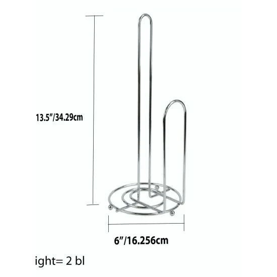 Home Basics Chrome Collection Free Standing Paper Towel Holder With Easy-Tear Arm, Chrome Tools & Accessories - Image 6